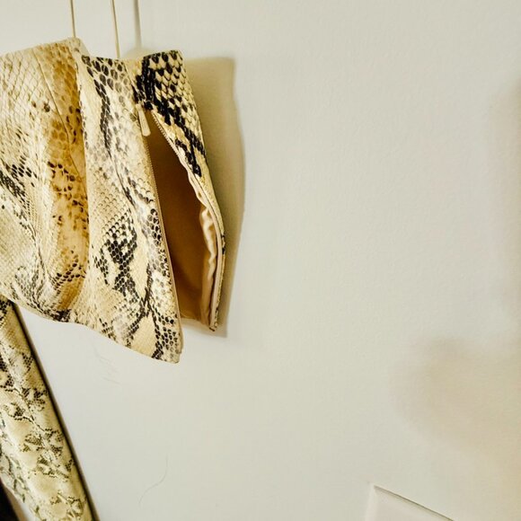 Helmut Lang Python Embossed Leather Top & Midi Skirt Sz 4 - Picture 6 of 6